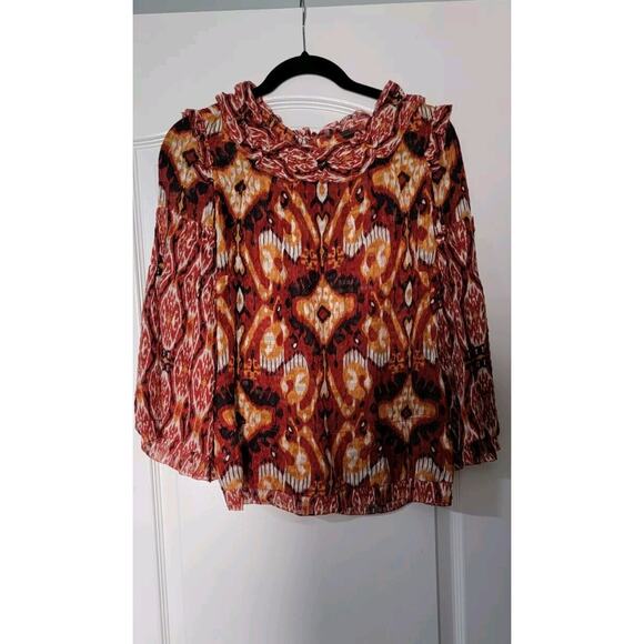 Tory Burch‎ Size 6 Ikat Blouse Long Sleeve - Picture 1 of 10